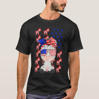 Zebra Amerikaanse vlag Zebra Patriottisch 4 juli T-shirt