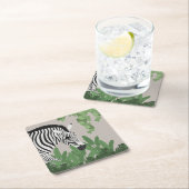 Zebra amongst Leaves Kartonnen Onderzetters (Insitu)