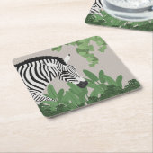 Zebra amongst Leaves Kartonnen Onderzetters (Schuin)