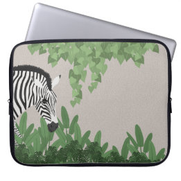 Zebra amongst Leaves Laptop Sleeve
