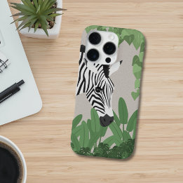 Zebra amongst Leaves Phone Case iPhone 13 Pro Hoesje