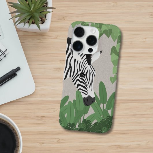 Zebra amongst Leaves Phone Case iPhone Hoesje