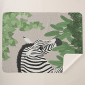 Zebra amongst Leaves Sherpa Deken (Voorkant (horizontaal))