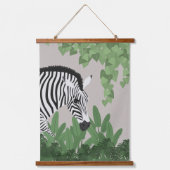 Zebra amongst Leaves Wood Topped Wall Tapestry Hangend Wandkleed (Voorkant)