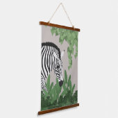 Zebra amongst Leaves Wood Topped Wall Tapestry Hangend Wandkleed (Gebogen)