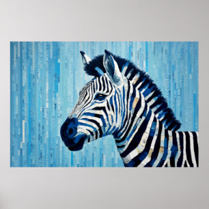 Zebra Animal Art Decor Verf Mozaïek Poster