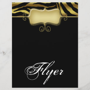 Zebra Animal Flyer Salon Spa Gold Black