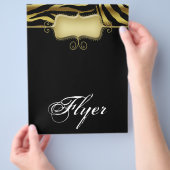 Zebra Animal Flyer Salon Spa Gold Black (Hand)