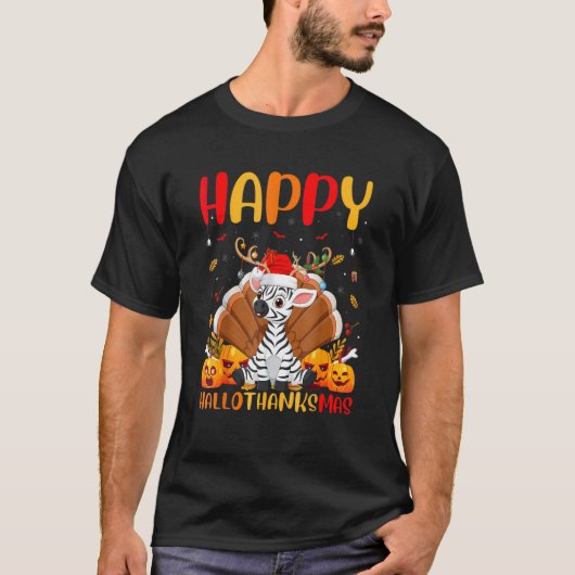 Zebra Animal Happy Zebra Hellothanksmas T-shirt (Voorkant)