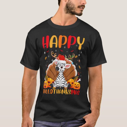 Zebra Animal Happy Zebra Hellothanksmas T-shirt (Voorkant)