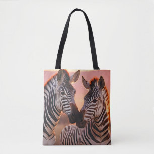 Zebra Animal Natuur Wildlife Affection Caring Tote Bag