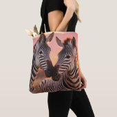 Zebra Animal Natuur Wildlife Affection Caring Tote Bag (Dichtbij)