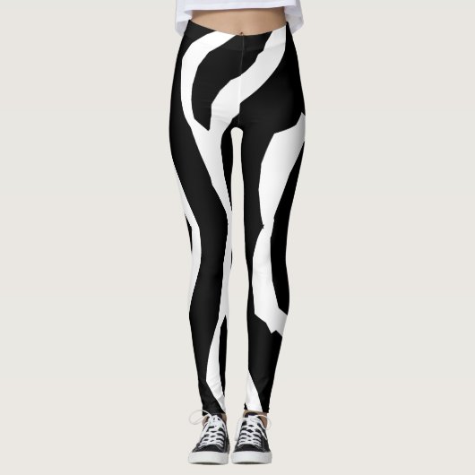 Zebra Animal Pattern#3 Designer Tights Legging (Voorkant)