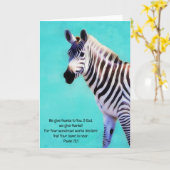 Zebra Animal Praise Bible Verse Art Note Kaart (Gele Bloem)