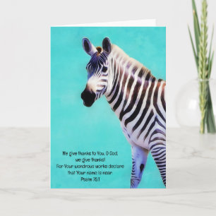 Zebra Animal Praise Bible Verse Art Note Kaart