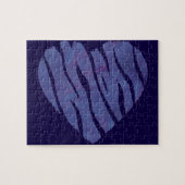 Zebra Animal Print Paars Heart Legpuzzel (Horizontaal)