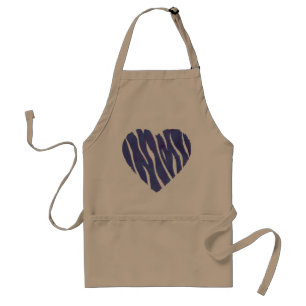 Zebra Animal Print Paars Heart Standaard Schort