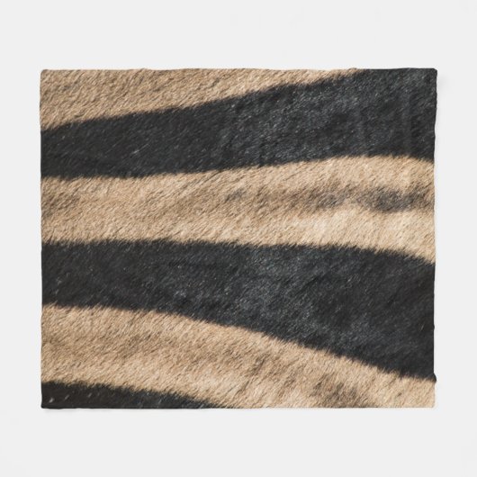 ZEBRA ANIMAL PRINT STRIPE FLEECE DEKEN (Voorkant (Horizontaal))