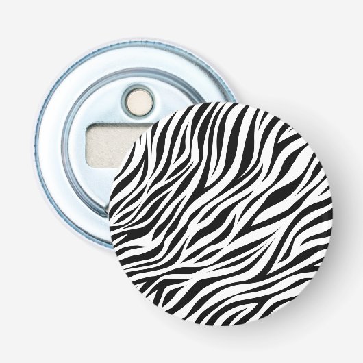 Zebra Animal Skin Print Pattern-15391 Button Flesopener (Voorkant)