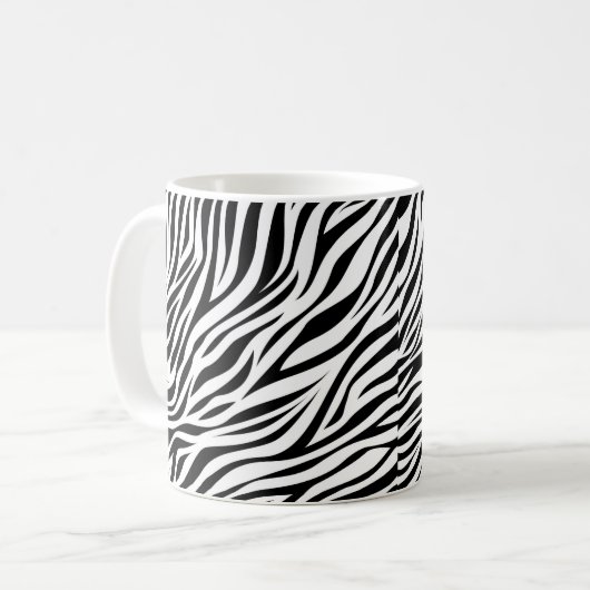 Zebra Animal Skin Print Pattern-15391 Koffiemok (Voorkant links)