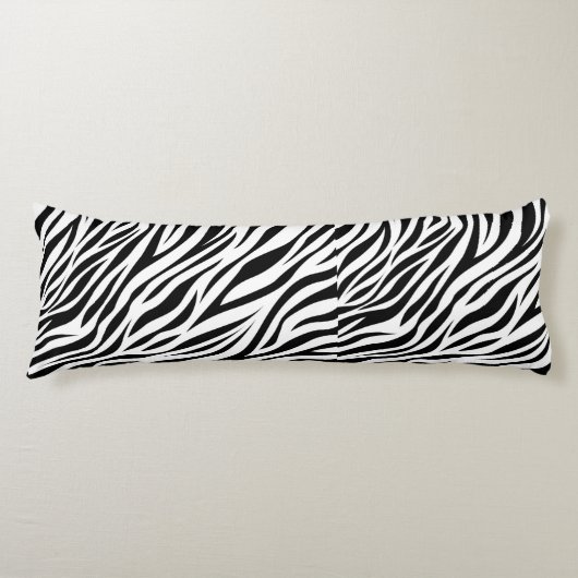 Zebra Animal Skin Print Pattern-15391 Lichaamskussen (Voorkant)