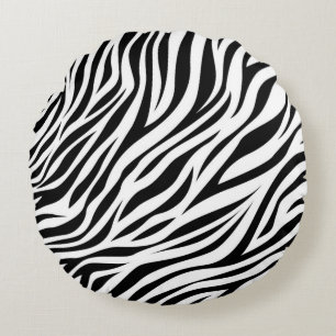 Zebra Animal Skin Print Pattern-15391 Rond Kussen
