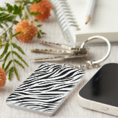 Zebra Animal Skin Print Pattern-15391 Sleutelhanger (Voorkant Rechts)