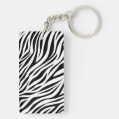 Zebra Animal Skin Print Pattern-15391 Sleutelhanger (achterkant)
