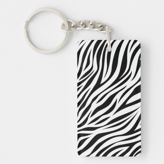 Zebra Animal Skin Print Pattern-15391 Sleutelhanger (Voorkant)