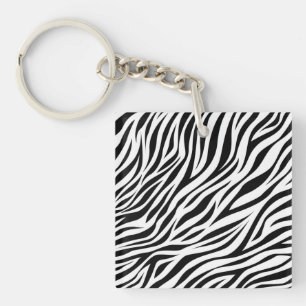 Zebra Animal Skin Print Pattern-15391 Sleutelhanger