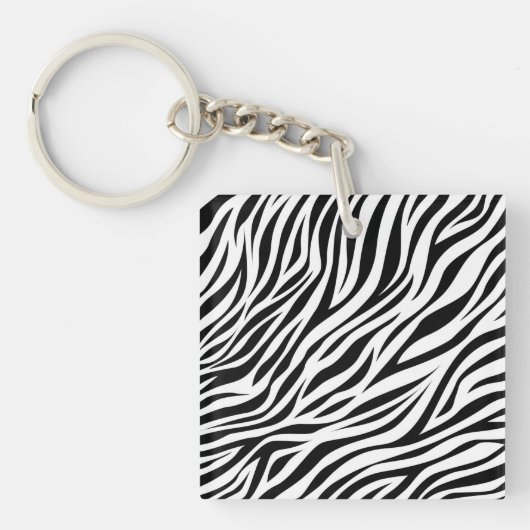 Zebra Animal Skin Print Pattern-15391 Sleutelhanger (voorkant)