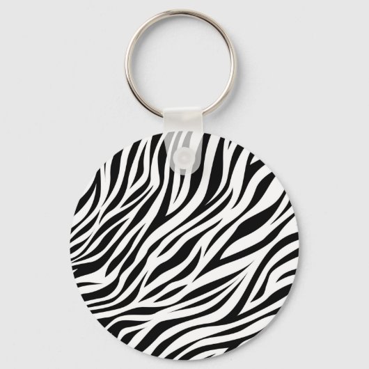 Zebra Animal Skin Print Pattern-15391 Sleutelhanger (Voorkant)