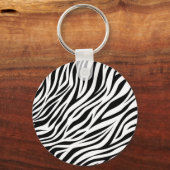 Zebra Animal Skin Print Pattern-15391 Sleutelhanger (Achterkant)