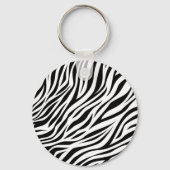 Zebra Animal Skin Print Pattern-15391 Sleutelhanger (Achterkant)