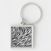 Zebra Animal Skin Print Pattern-15391 Sleutelhanger (Voorkant)