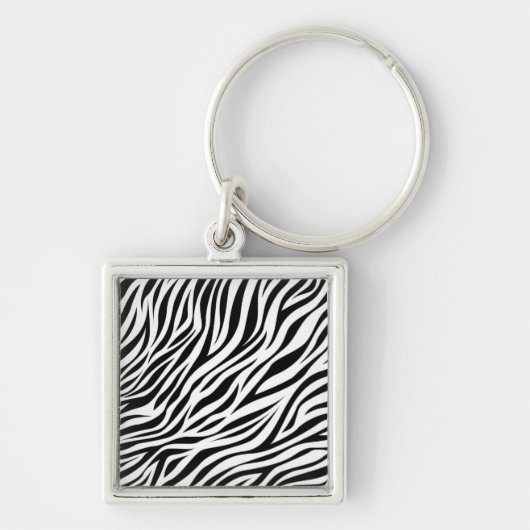 Zebra Animal Skin Print Pattern-15391 Sleutelhanger (Voorkant)