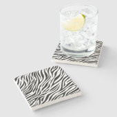 Zebra Animal Skin Print Pattern-15391 Stenen Onderzetter (Zijkant)