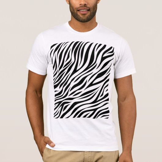 Zebra Animal Skin Print Pattern-15391 T-shirt (Voorkant)