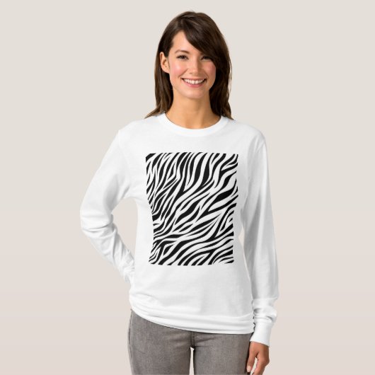 Zebra Animal Skin Print Pattern-15391 T-shirt (Voorkant volledig)