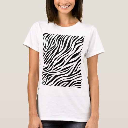 Zebra Animal Skin Print Pattern-15391 T-shirt (Voorkant)