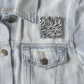 Zebra Animal Skin Print Pattern-15391 Vierkante Button 5,1 Cm (In situ)