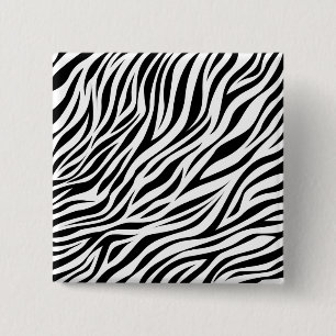 Zebra Animal Skin Print Pattern-15391 Vierkante Button 5,1 Cm