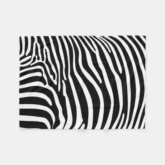 Zebra Animalprint Fleece Deken (Voorkant (Horizontaal))