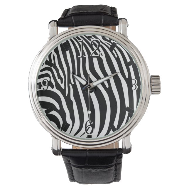 Zebra Animalprint Horloge (Voorkant)