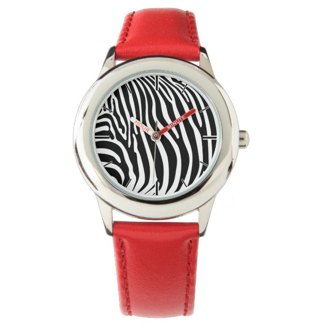 Zebra Animalprint Horloge (Voorkant)
