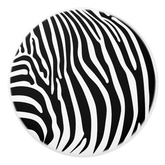 Zebra Animalprint Keramische Knop (Voorkant)