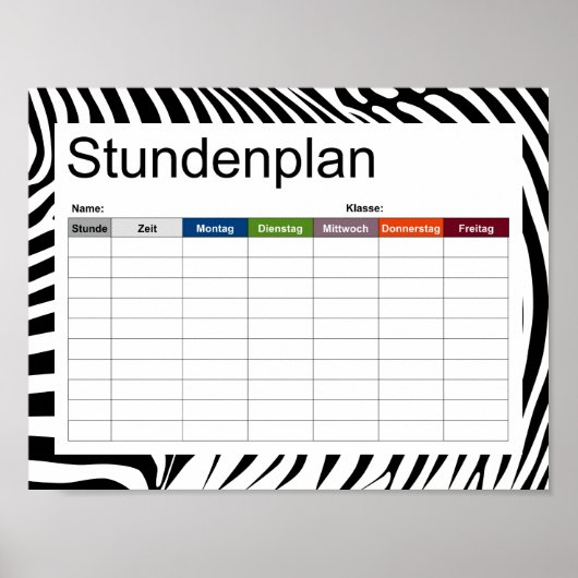 Zebra Animalprint Poster (Voorkant)