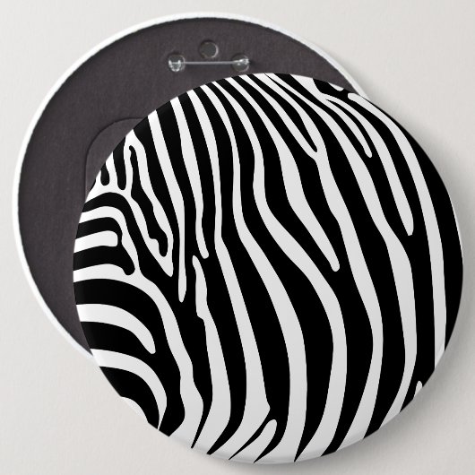 Zebra Animalprint Ronde Button 6,0 Cm (Voorkant /achterkant)