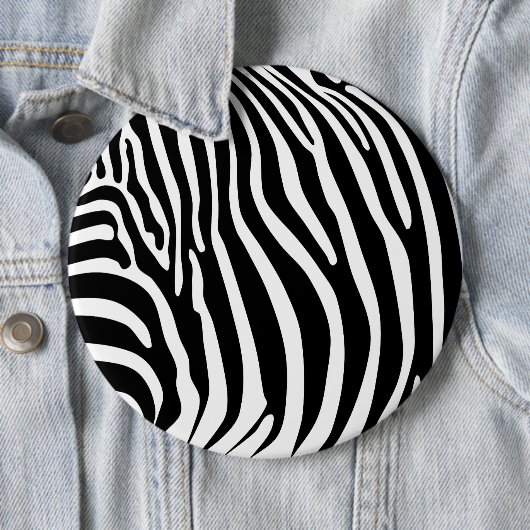 Zebra Animalprint Ronde Button 6,0 Cm (In situ)