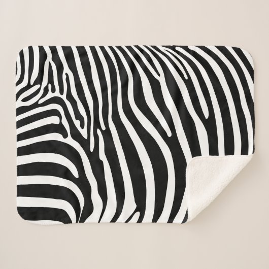 Zebra Animalprint Sherpa Deken (Voorkant (horizontaal))